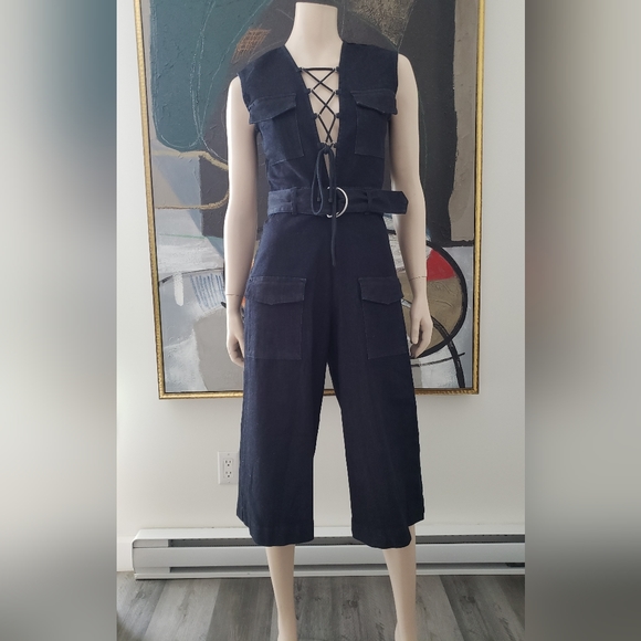 Kendall + Kylie | Sleeveless Lace-up Denim Jumpsuit - Picture 1 of 15